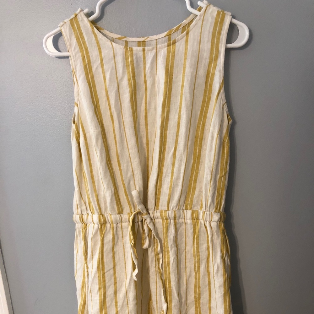 Old Navy Yellow Striped Linen Dress